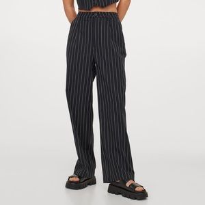 H&M conscious choice pinstriped wide cut pant